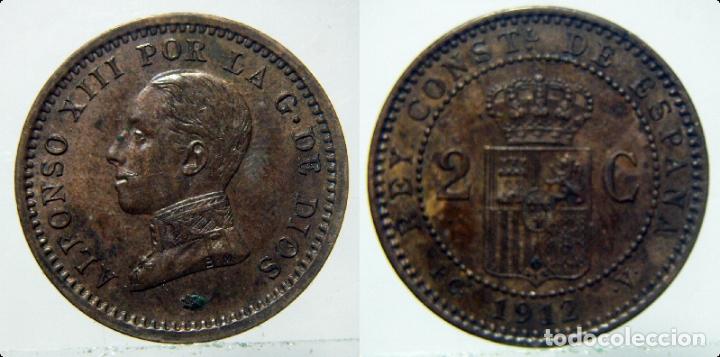 Monedas de Espa&ntilde;a: MONEDA DE ALFONSO XIII 2 CENTIMOS DE 1912 - Foto 1