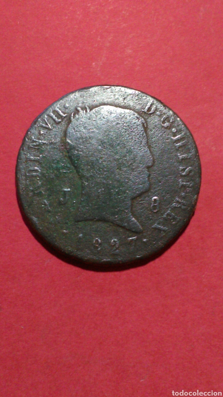 Monedas de Espa&ntilde;a: FERNANDO VII. 8 MARAVEDIS DE 1827. JUBIA. - Foto 1
