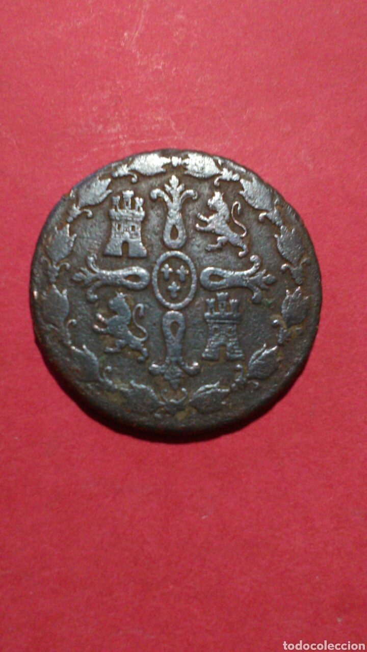 Monedas de Espa&ntilde;a: FERNANDO VII. 8 MARAVEDIS DE 1827. JUBIA. - Foto 2