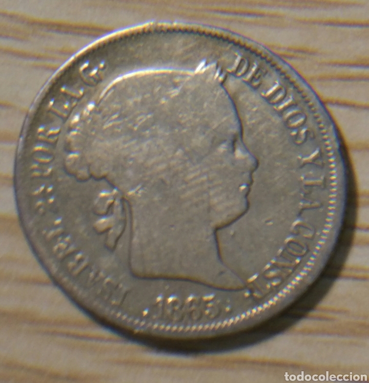 Monedas de Espa&ntilde;a: 40 cent&iacute;mos de escudo, Isabel II, 1865 - Foto 1