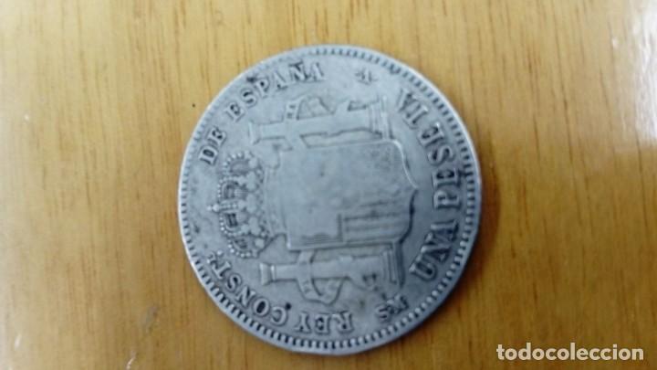 Monedas de Espa&ntilde;a: Moneda de plata de 1 peseta de 1900 - Foto 2