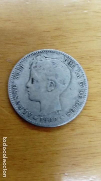 Monedas de Espa&ntilde;a: Moneda de plata de 1 peseta de 1900 - Foto 1
