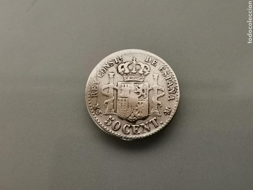 Monedas de Espa&ntilde;a: MONEDA 50 C&Eacute;NTIMOS PLATA 1880 ALFONSO XII - Foto 2
