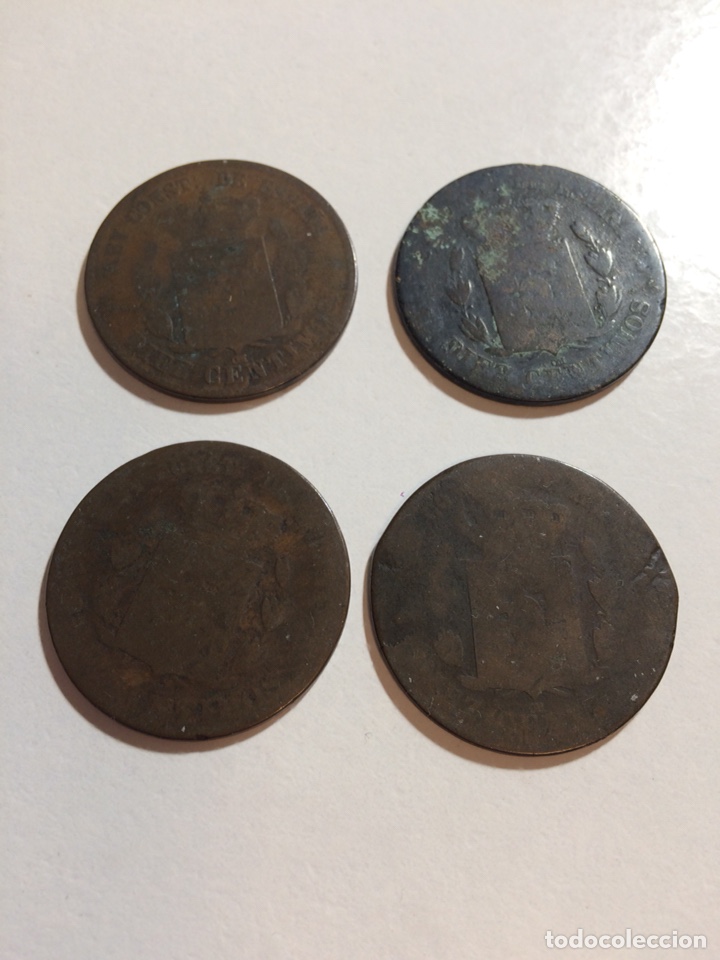 Monedas de Espa&ntilde;a: 4 monedas de 10 c&eacute;ntimos de Alfonso XII - Foto 2