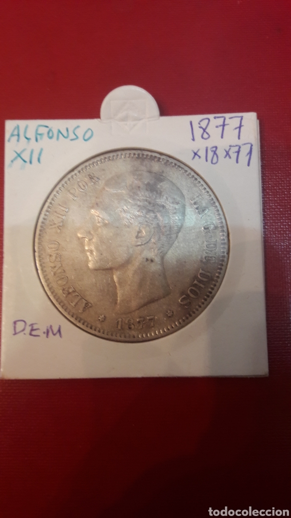 Monedas de Espa&ntilde;a: Alfonso XII 1877*18*77 D.E.M. - Foto 1