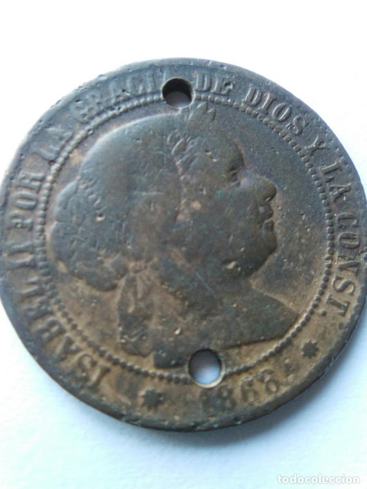 Monedas de Espa&ntilde;a: 2,5 cts de escudo 1868, Isabel II - Foto 2