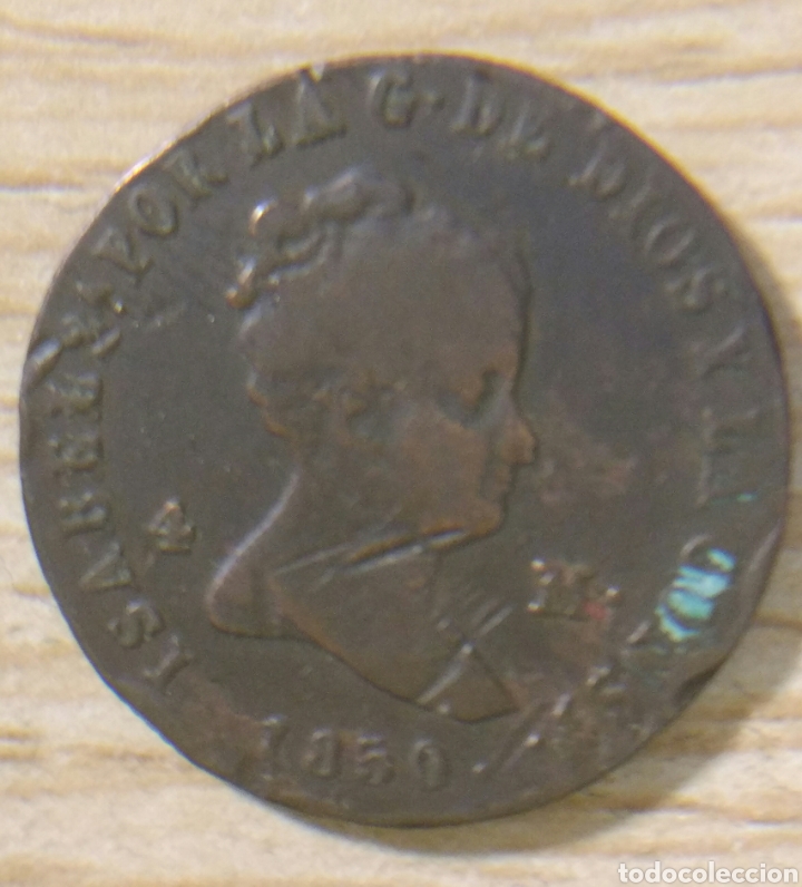 Monedas de Espa&ntilde;a: 4 maraved&iacute;s 1850 Jubia Isabel II - Foto 1