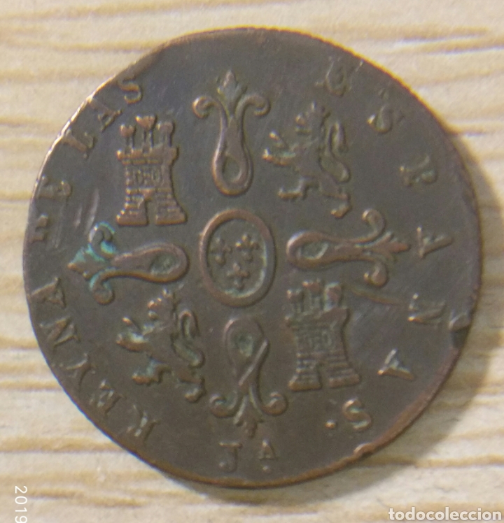 Monedas de Espa&ntilde;a: 4 maraved&iacute;s 1850 Jubia Isabel II - Foto 2