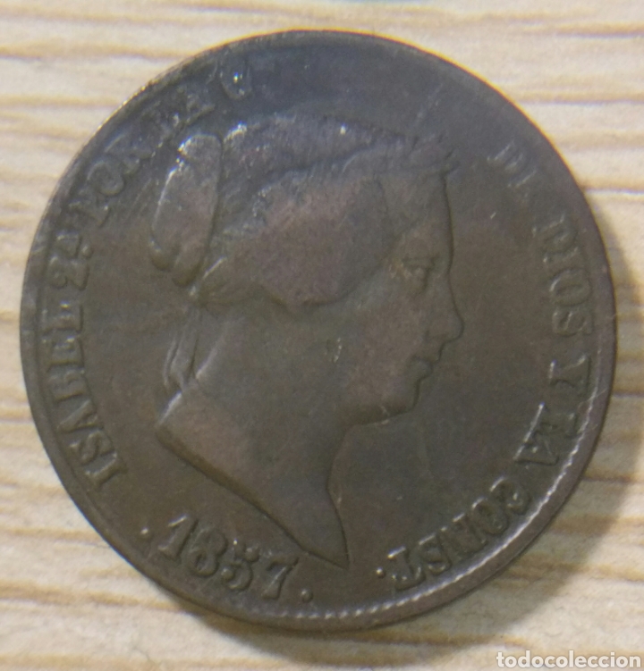 Monedas de Espa&ntilde;a: 25 centimos de real segovia 1857 - Foto 1