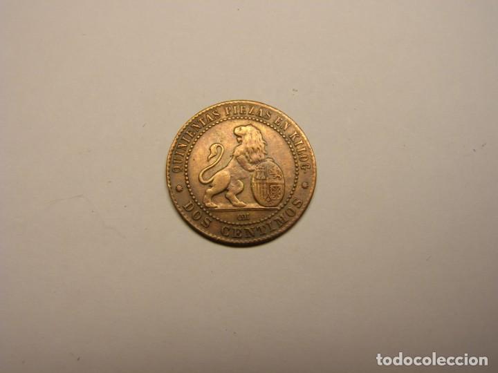 Monedas de Espa&ntilde;a: Moneda de 2 c&eacute;ntimos, Gobierno Provisional, a&ntilde;o 1870. - Foto 2