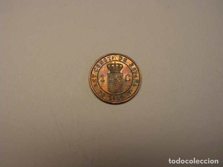 Monedas de Espa&ntilde;a: Moneda de 1 c&eacute;ntimo, Alfonso XIII, a&ntilde;o 1912. - Foto 2