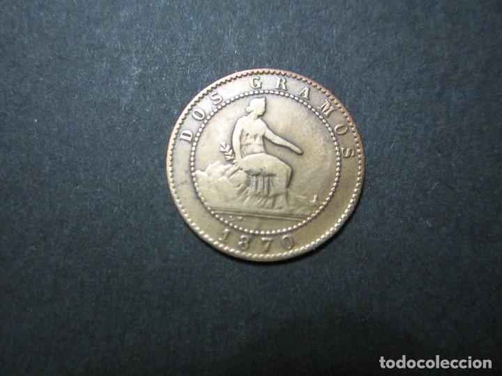 Monedas de Espa&ntilde;a: moneda de 2 c&eacute;ntimos de 1870 de la 1&ordf; Rep&uacute;blica - Foto 1