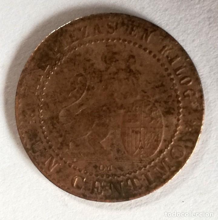 Monedas de Espa&ntilde;a: 1 CENTIMO DEL A&Ntilde;O 1870 - GOBIERNO PROVISIONAL - Foto 2