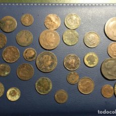 Monedas de España: LOTE MONEDAS DE ISABEL II A ALFONSO XIII COBRE VER FOTOS . Lote 159121750