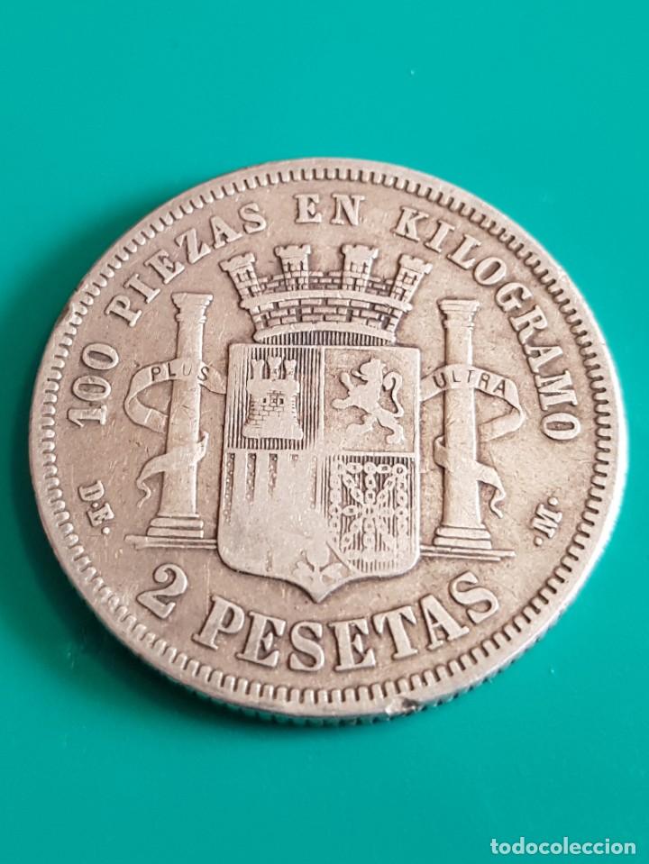 Monedas de Espa&ntilde;a: GOBIERNO PROVISIONAL. 2 PESETAS DE 1870*75 - Foto 2
