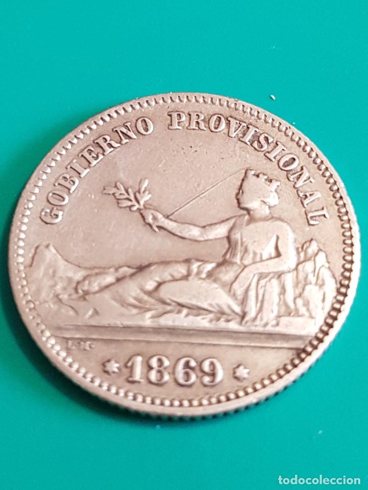 Monedas de Espa&ntilde;a: GOBIERNO PROVISIONAL. 1 PESETA DE 1869 - Foto 1