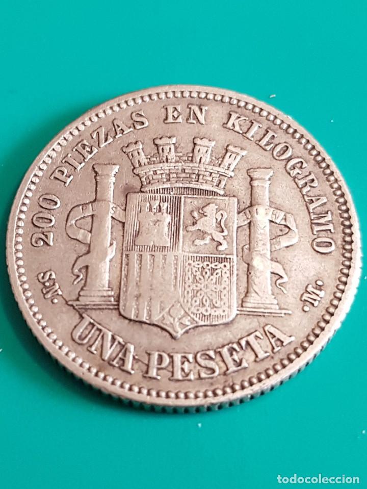Monedas de Espa&ntilde;a: GOBIERNO PROVISIONAL. 1 PESETA DE 1869 - Foto 2