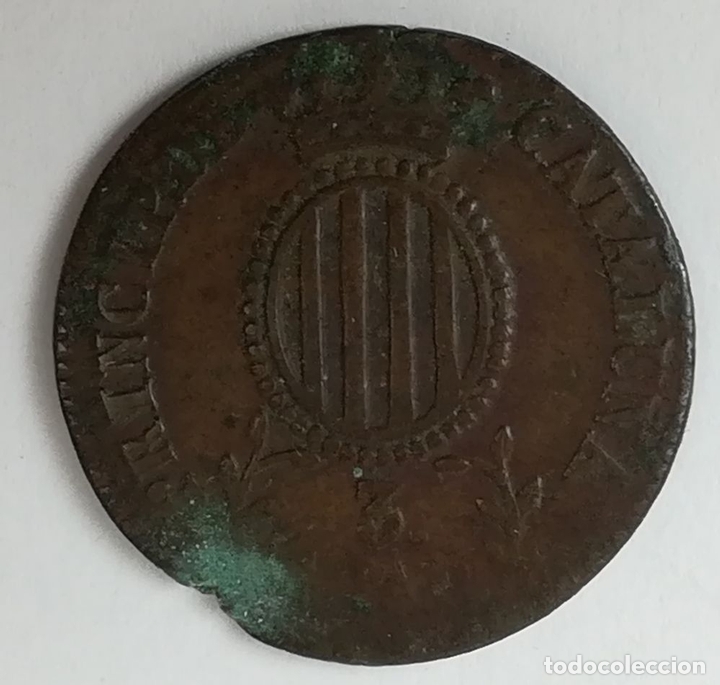 Monedas de Espa&ntilde;a: MONEDA DE 3 CUARTOS ISABEL II. BARCELONA 1838 - Foto 2