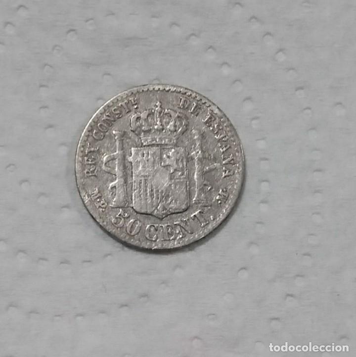 Monedas de Espa&ntilde;a: MONEDA 50 C&Eacute;NTIMOS DE ALFONSO XIII 1889 - Foto 2
