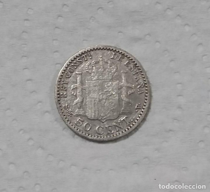 Monedas de Espa&ntilde;a: MONEDA 50 C&Eacute;NTIMOS DE ALFONSO XIII 1904 - Foto 2