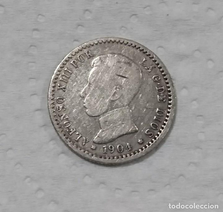 Monedas de Espa&ntilde;a: MONEDA 50 C&Eacute;NTIMOS DE ALFONSO XIII 1904 - Foto 1