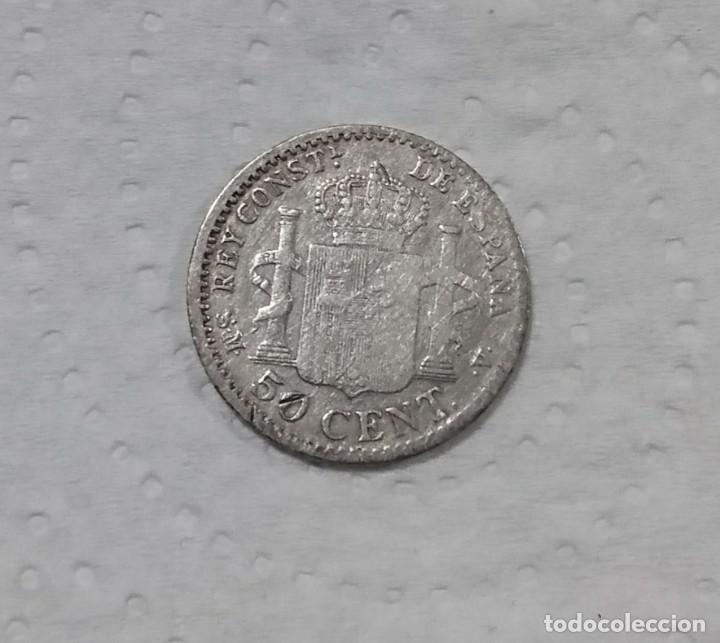 Monedas de Espa&ntilde;a: MONEDA 50 C&Eacute;NTIMOS DE ALFONSO XIII 1904 - Foto 2