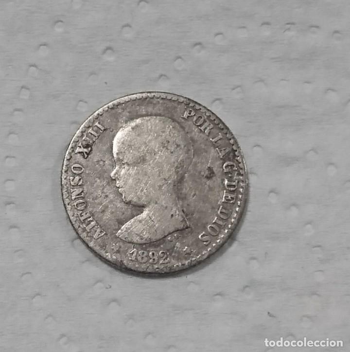 Monedas de Espa&ntilde;a: MONEDA 50 C&Eacute;NTIMOS DE ALFONSO XIII 1892 - Foto 1