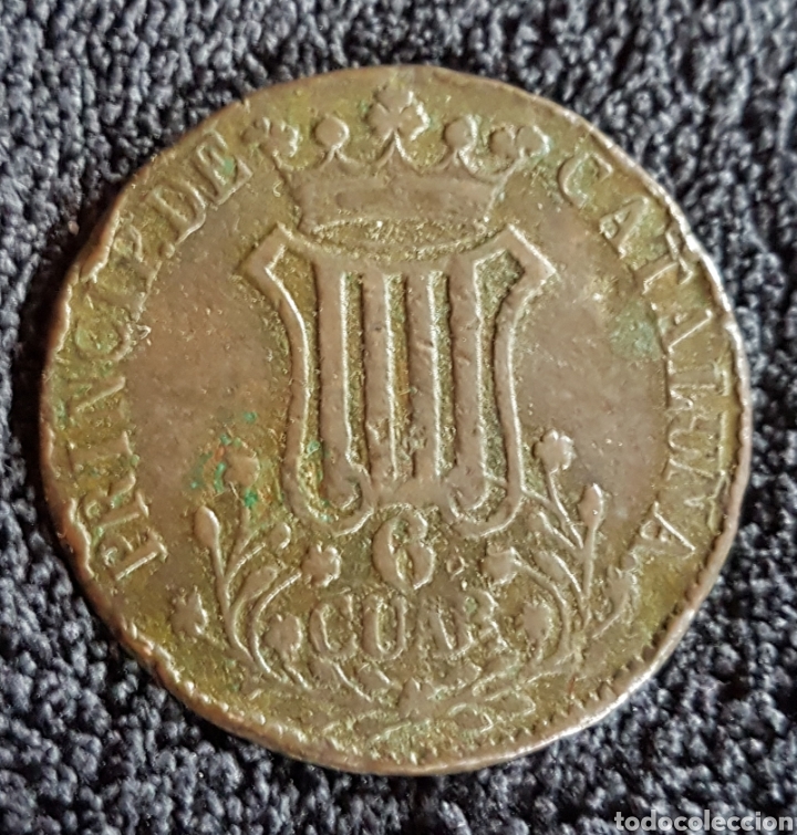 Monedas de Espa&ntilde;a: 6 cuartos 1838 Isabel 2 catalu&ntilde;a - Foto 1