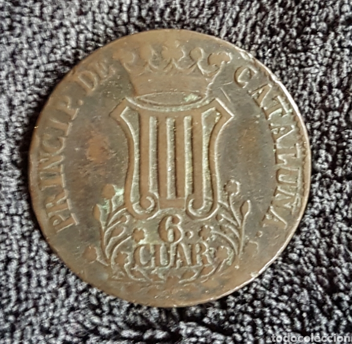 Monedas de Espa&ntilde;a: 6 cuartos 1838 Isabel 2 catalu&ntilde;a - Foto 1