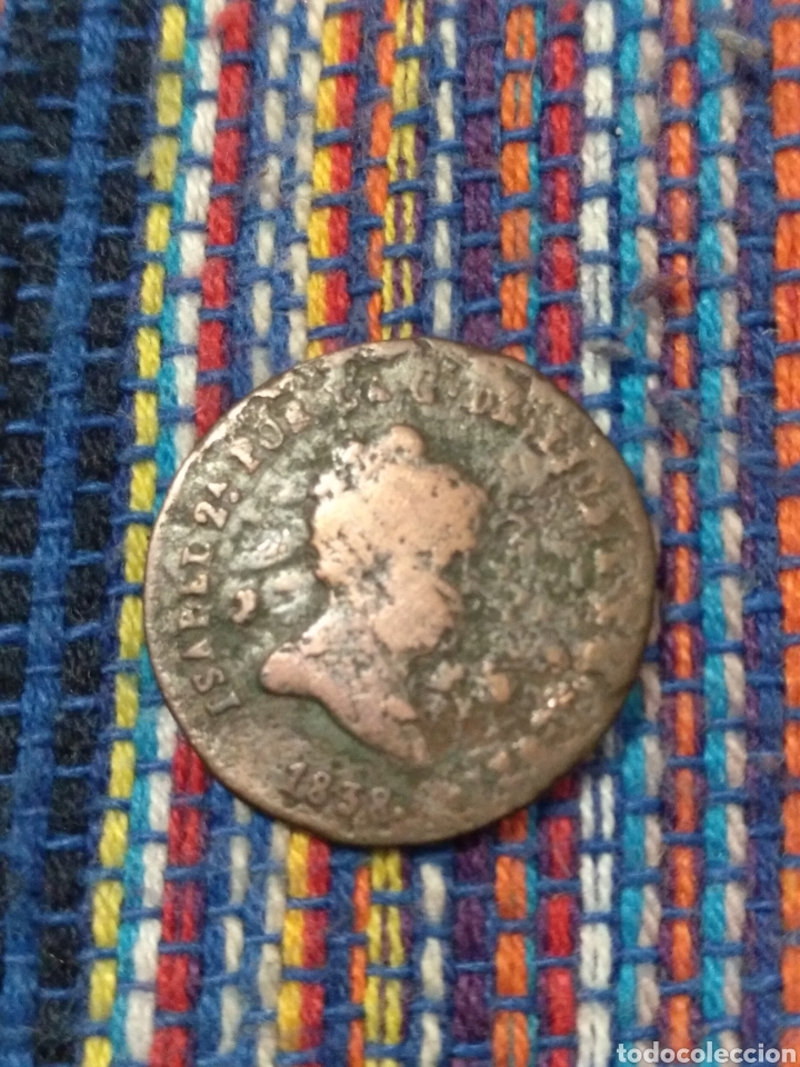 Münzen von Spanien: T- Dos maravedís 1838 Segovia Isabel II