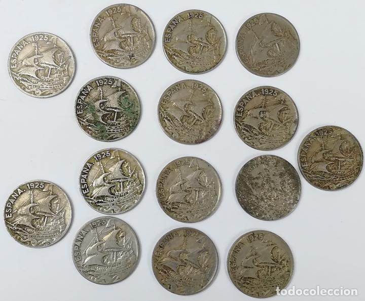 Monedas de Espa&ntilde;a: 15 MONEDAS DE 25 C&Eacute;NTIMOS. ESPA&Ntilde;A 1925 - Foto 1