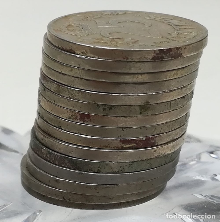 Monedas de Espa&ntilde;a: 15 MONEDAS DE 25 C&Eacute;NTIMOS. ESPA&Ntilde;A 1925 - Foto 3