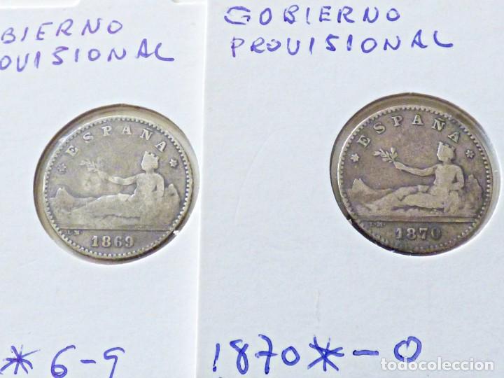 Moedas de Espanha: GOBIERNO PROVISIONAL. MONEDAS DE 50 CENTIMOS DE LOS A&Ntilde;OS 1869 Y 1870