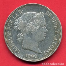 Monedas de España: MONEDA PLATA , ISABEL II , 20 REALES 1860 , MADRID , MBC++ , ORIGINAL , M1262. Lote 164172018
