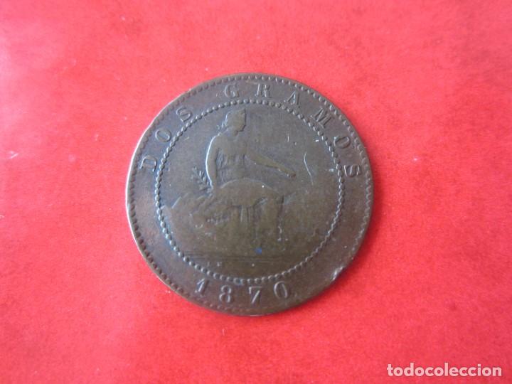 Monedas de Espa&ntilde;a: I&ordf; republica. 2 centimos 1870 - Foto 2