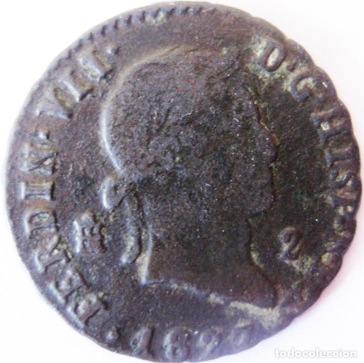 Monedas de Espa&ntilde;a: Fernando VII: 2 Maravedis 1827 - Segovia. - Foto 1
