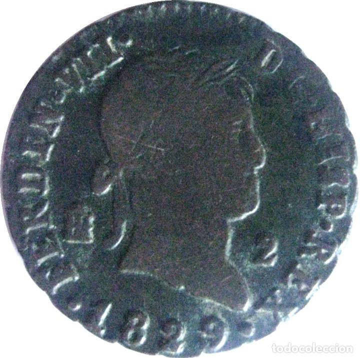 Monedas de Espa&ntilde;a: Fernando VII: 2 Maravedis 1829 - Segovia. - Foto 1