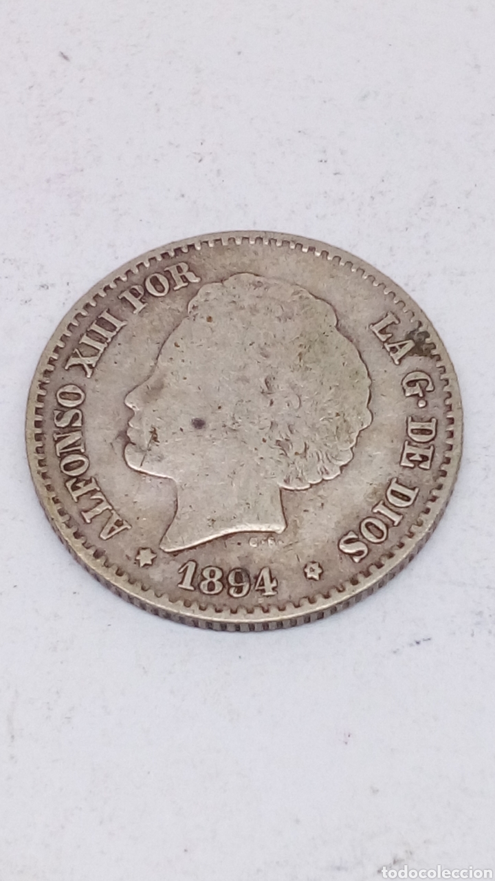 Monedas de Espa&ntilde;a: Monedas de plata 50cent 1894 - Foto 2