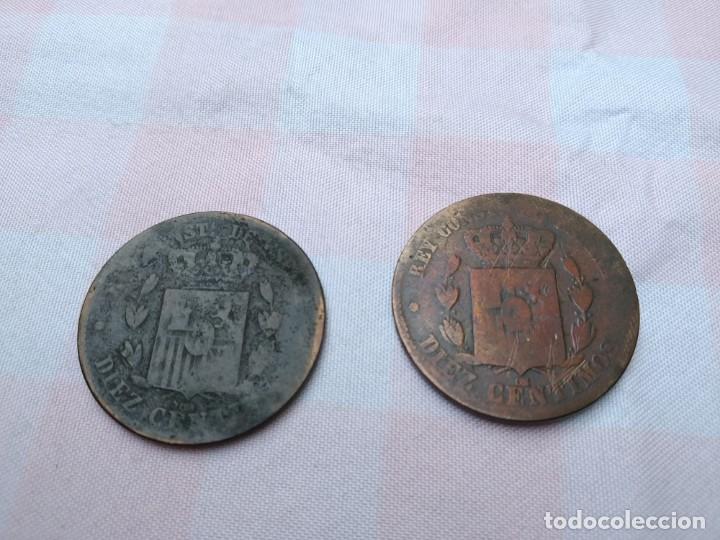 Monedas de Espa&ntilde;a: 2 monedas 10 centimos Alfonso XII. 1878 - Foto 1