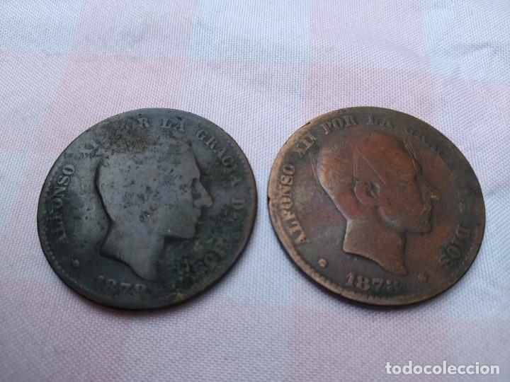Monedas de Espa&ntilde;a: 2 monedas 10 centimos Alfonso XII. 1878 - Foto 2