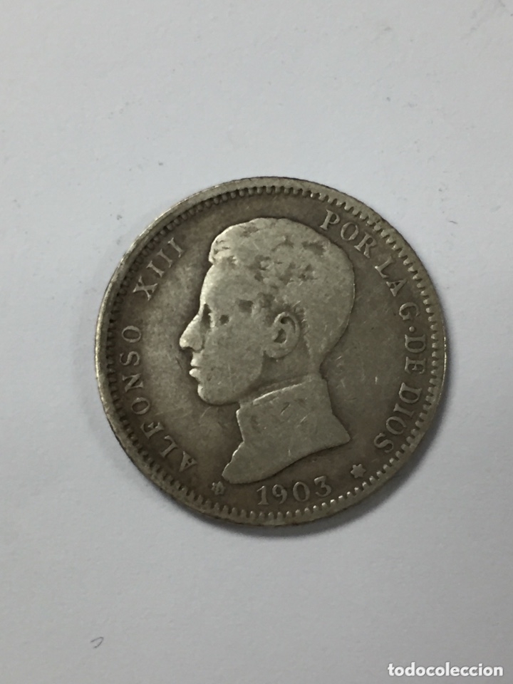 Monedas de Espa&ntilde;a: Moneda de una peseta de plata de 1903 - Foto 1