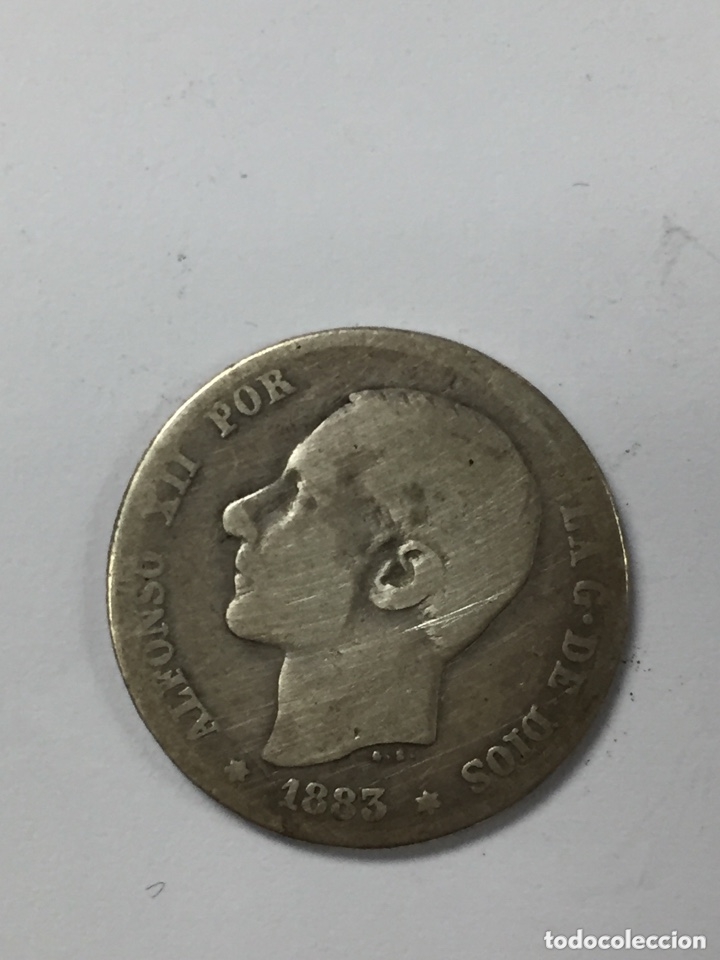 Monedas de Espa&ntilde;a: Moneda de plata de una peseta de 1883 - Foto 1
