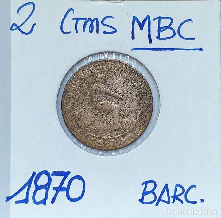 Monedas de Espa&ntilde;a: GOBIERNO PROVISIONAL - A&Ntilde;O 1870 - 2 CENTIMOS - BC - Foto 1