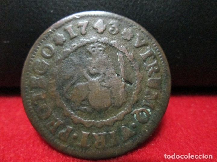 Monedas de Espa&ntilde;a: 4 MARAVEDIS FELIPE V 1743 - Foto 1