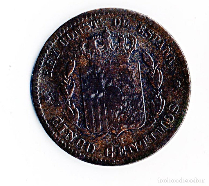 Monedas de Espa&ntilde;a: alfonso xII 1879 5 centimos - Foto 2