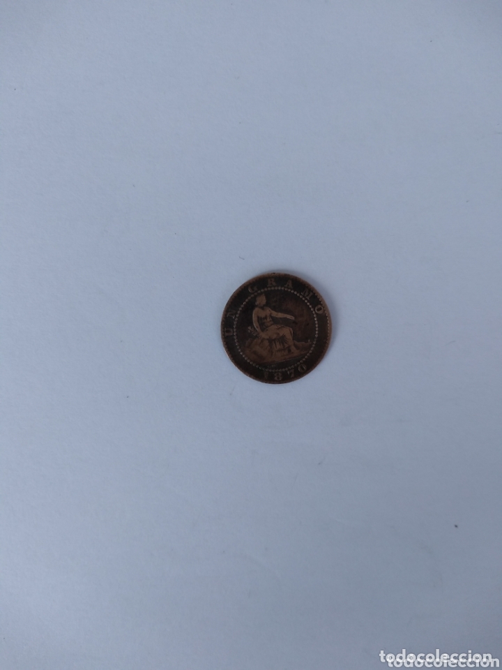Monedas de Espa&ntilde;a: Moneda un c&eacute;ntimo cobre. 1870. OM - Foto 2