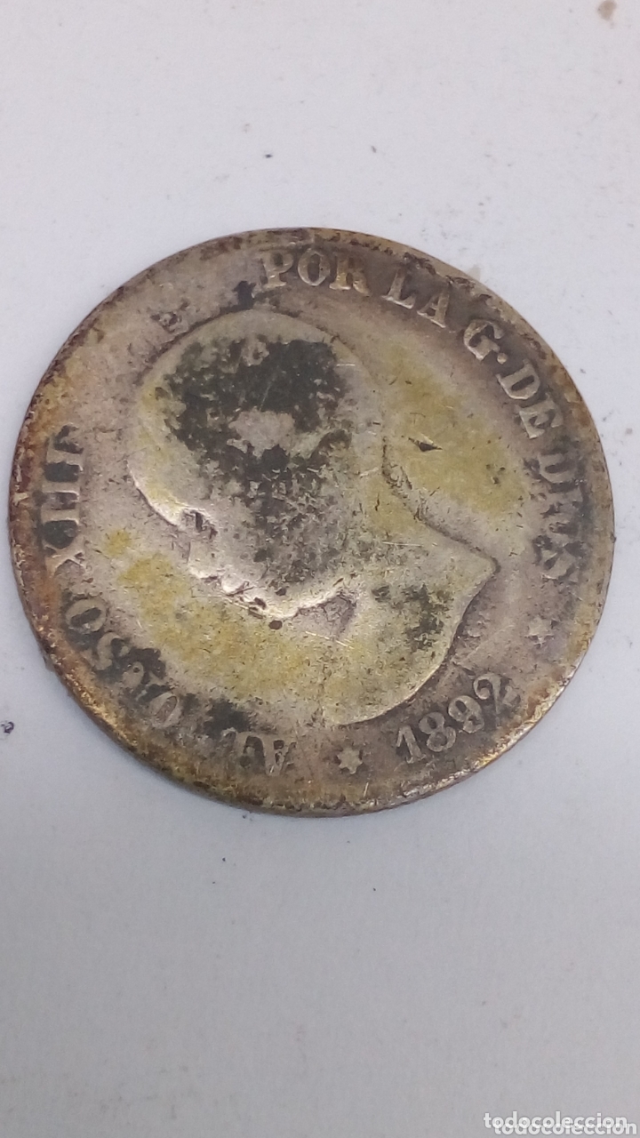Monedas de Espa&ntilde;a: Moneda de 50 cent plata 1892 - Foto 3