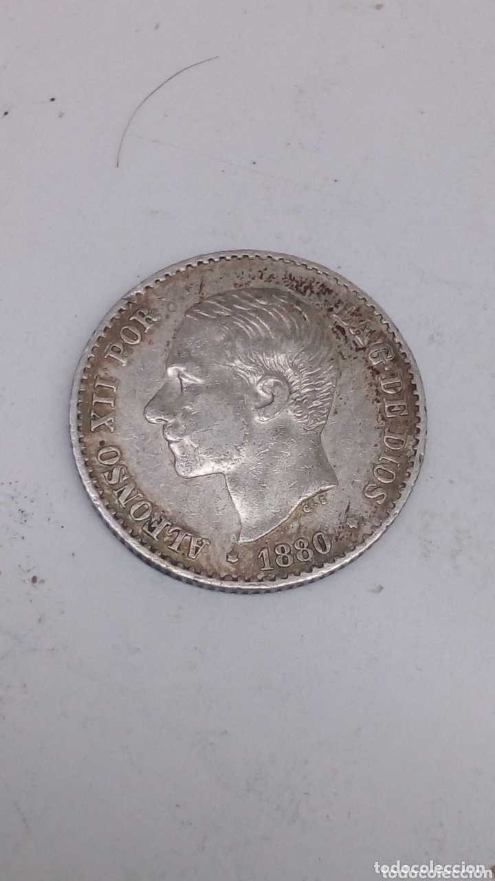 Monedas de Espa&ntilde;a: Moneda de plata 50 cent 1880 - Foto 2