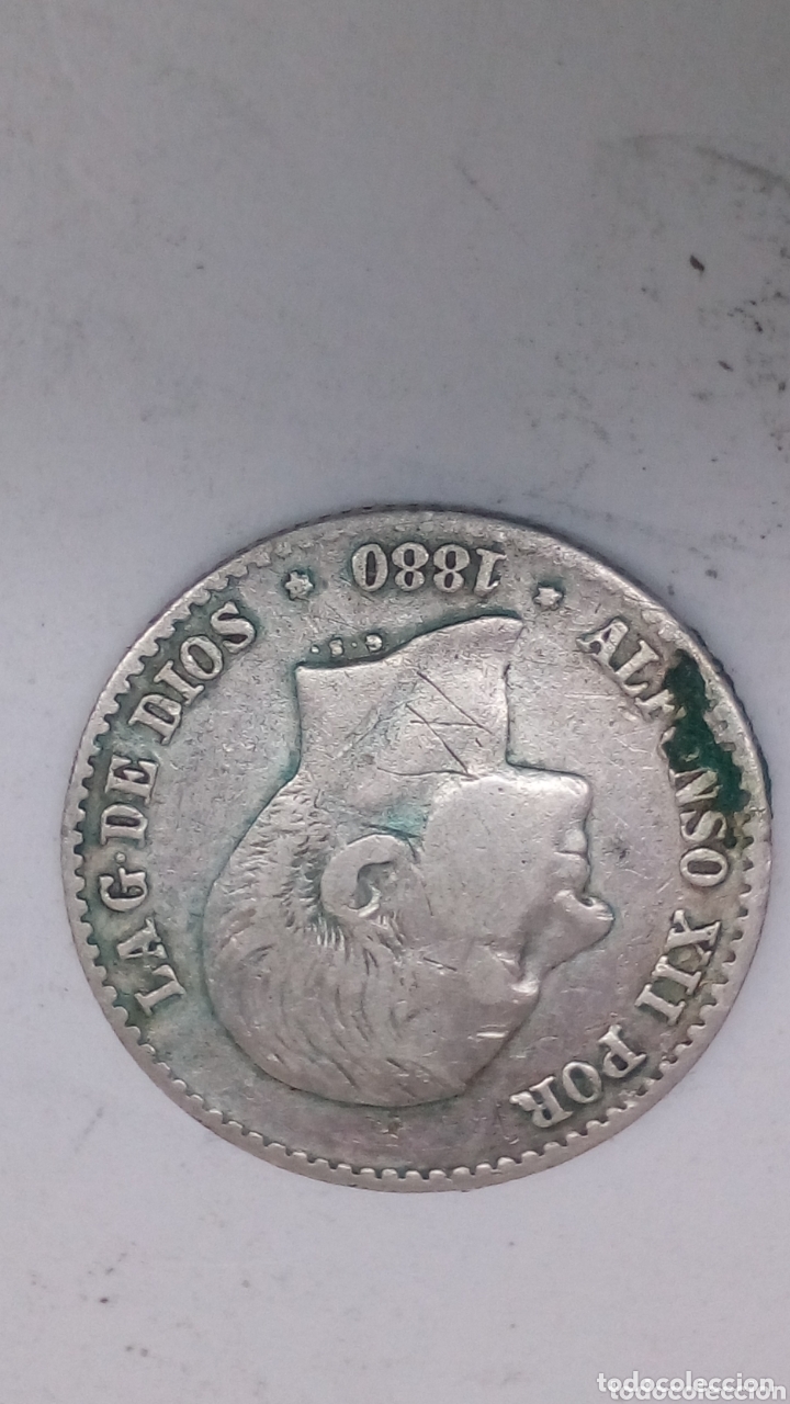 Monedas de Espa&ntilde;a: moneda de plata 50cent 1880 - Foto 2