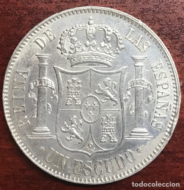 Monedas de Espa&ntilde;a: Moneda de plata 1 escudo Isabel II 1867 EBC+ - Foto 2